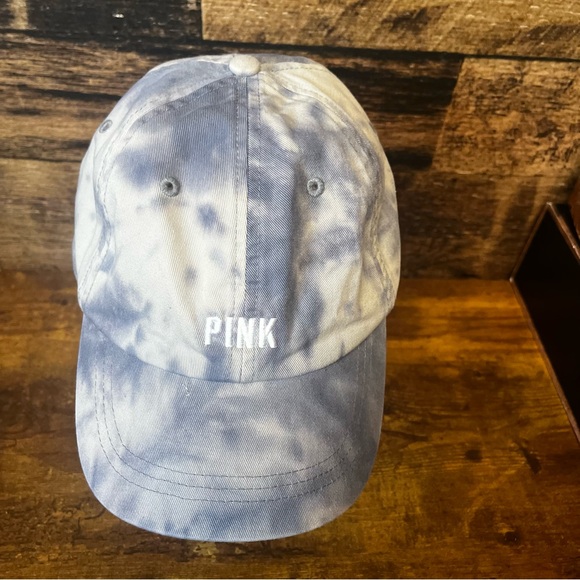 Victoria's Secret Hat Cap Tye Dye Blue Gray Womens Baseball Hat VS Pink NEW - Picture 2 of 7